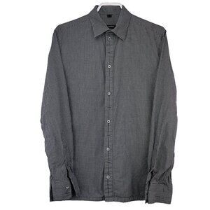 PHILIPPE DUBUC 100% Cotton Hidden buttons Checked Black & White‎ Shirt